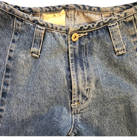 Vintage 1990s Windowpane Cut-Out High Waist Jeans With Side Tabs Size 26 x 30 - Picture 4 of 8